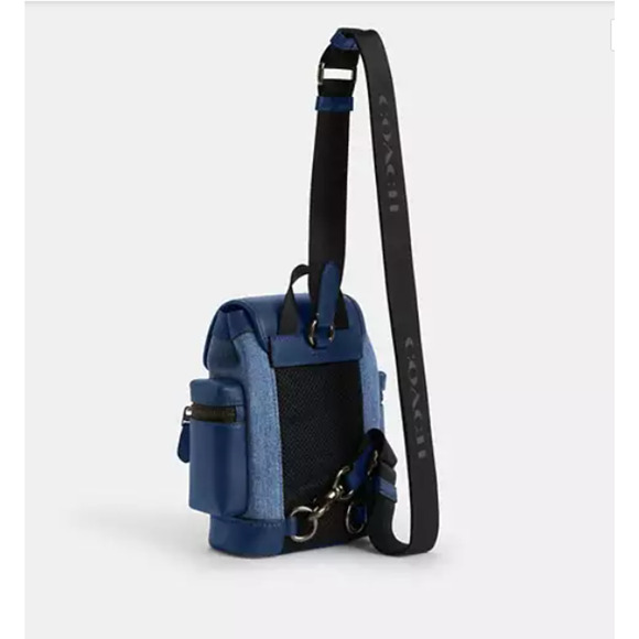 Coach Men's Sprint Sling Pack Crossbody In Denim/Deep Blue CBF65 NWT - Picture 7 of 10